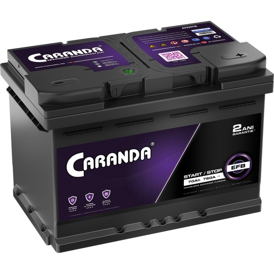 Baterie Auto Caranda Start Stop EFB 70 Ah