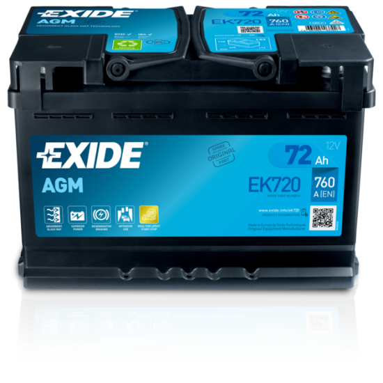 Baterie Auto Exide AGM 72 Ah (EK720)