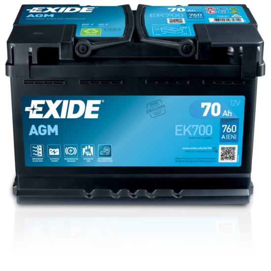 Baterie Auto Exide AGM 70 Ah (EK700)