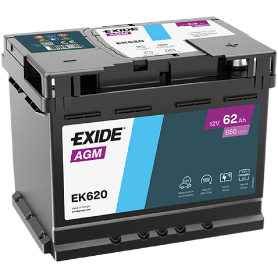Baterie Auto Exide AGM 62 Ah (EK620)