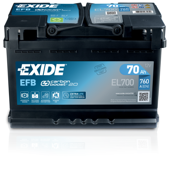 Baterie Auto Exide EFB 70 Ah (EL700)