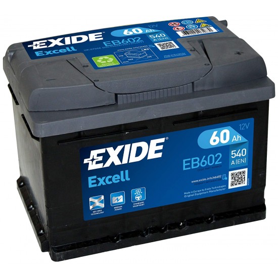 Baterie Auto Exide Excell 60 Ah (EB602)