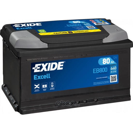 Baterie Auto Exide Excell 80 Ah (EB800)