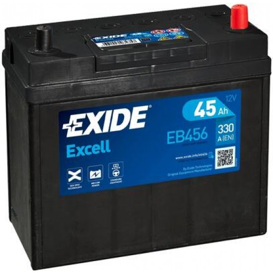 Baterie Auto Exide Excell 45 Ah cu borne subtiri (EB456)
