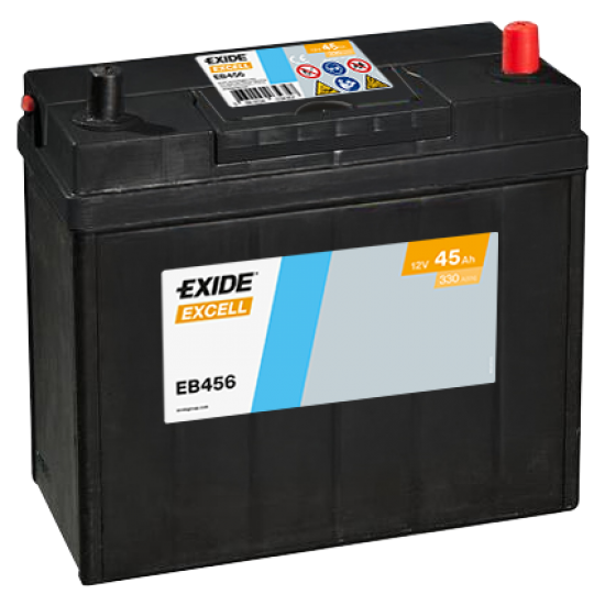 Baterie Auto Exide Excell 45 Ah cu borne subtiri (EB456)