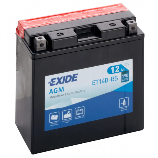 Baterie Moto Exide Bike AGM 12 Ah (ET14B-BS)