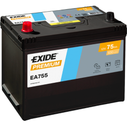 Baterie Auto Exide Premium 75 Ah cu borne inverse (EA755)