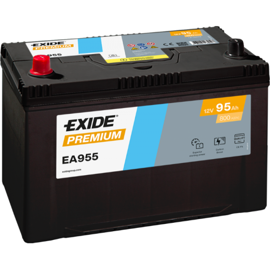 Baterie Auto Exide Premium 95 Ah cu borne inverse (EA955)