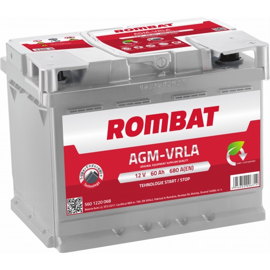 Baterie Auto Rombat AGM 60 Ah