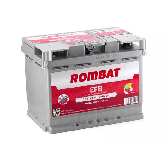 Baterie Auto Rombat EFB 60 Ah