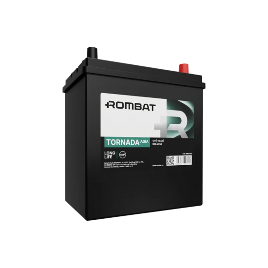 Baterie Auto Rombat Tornada ASIA 40 Ah cu borne subtiri