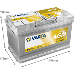Baterie Auto Varta Dynamic AGM 80 Ah (A6)