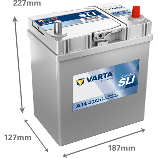 Baterie Auto Varta Dynamic SLI 40 Ah cu borne subtiri (A14)