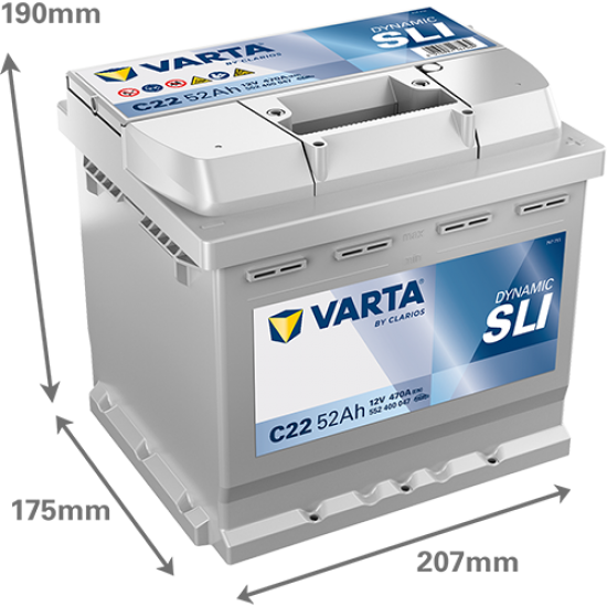 Baterie Auto Varta Dynamic SLI 52 Ah (C22)