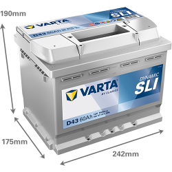 Baterie Auto Varta Dynamic SLI 60 Ah cu borne inverse (D43)