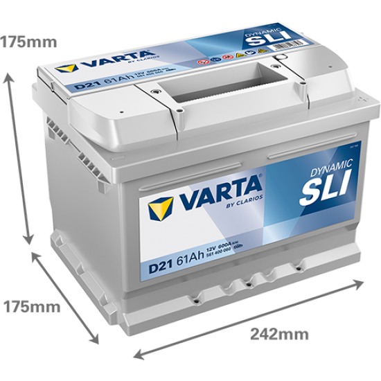 Baterie Auto Varta Dynamic SLI 61 Ah (D21)