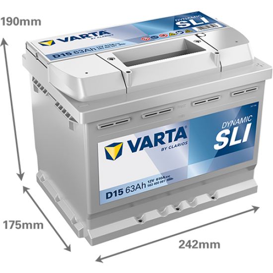 Baterie Auto Varta Dynamic SLI 63 Ah (D15)