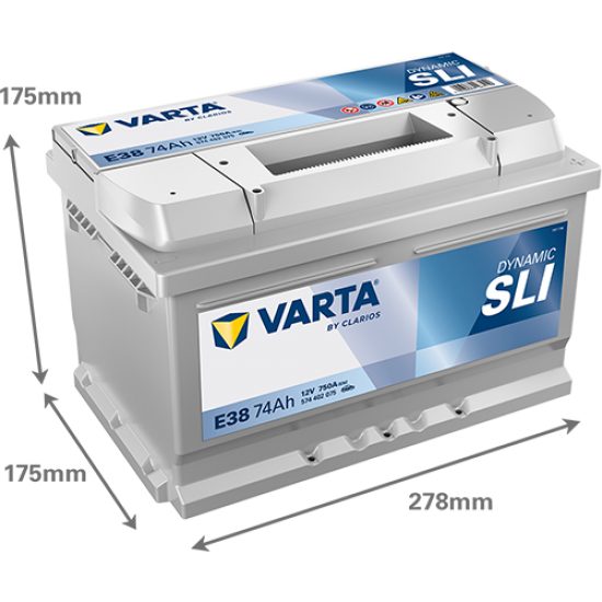 Baterie Auto Varta Dynamic SLI 74 Ah (E38)