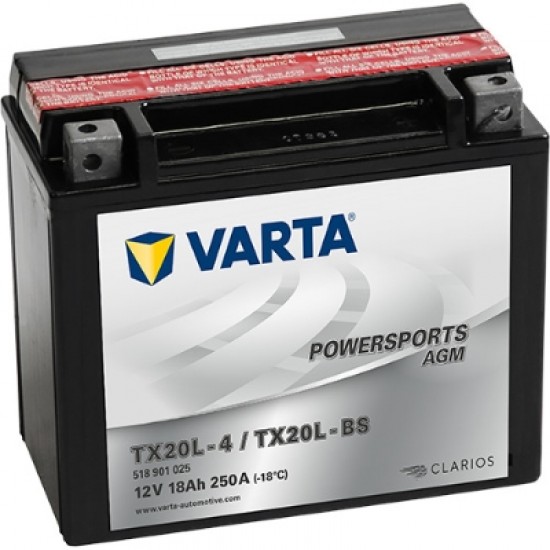 Baterie Moto Varta AGM 18 Ah (TX20L-BS)