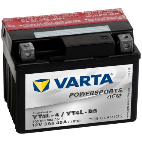 Baterie Moto Varta AGM 3 Ah (YT4L-BS)