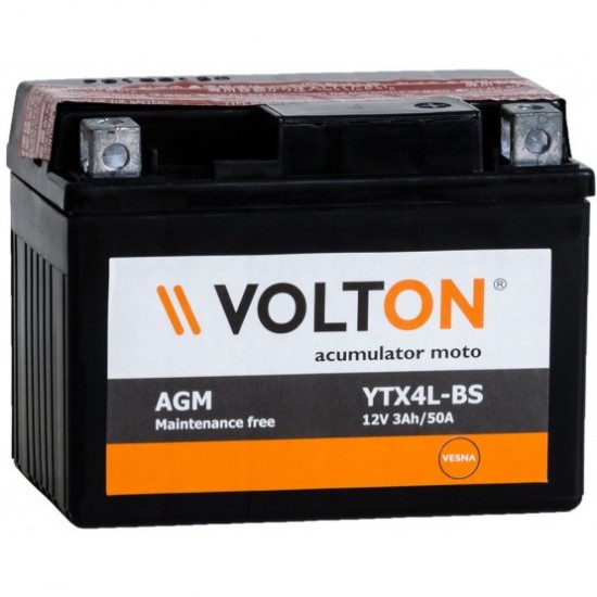 Baterie Moto Volton AGM 3 Ah (YTX4L-BS)