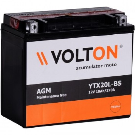 Baterie Moto Volton AGM 18 Ah (YTX20L-BS)