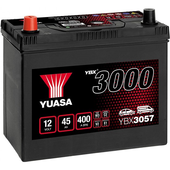 Baterie Auto Yuasa 45 Ah cu borne inverse (YBX3057)