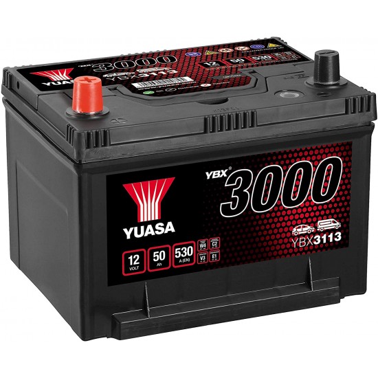 Baterie Auto Yuasa 50 Ah cu borne inverse (YBX3113)
