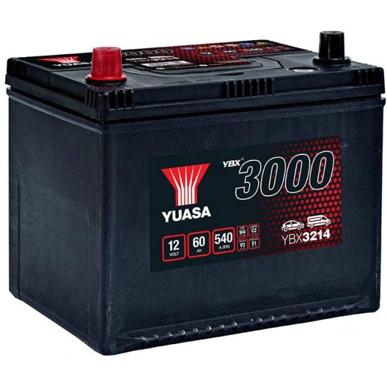 Baterie Auto Yuasa 60 Ah cu borne inverse (YBX3214)