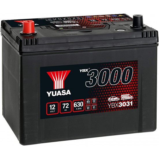 Baterie Auto Yuasa 72 Ah cu borne inverse (YBX3031)