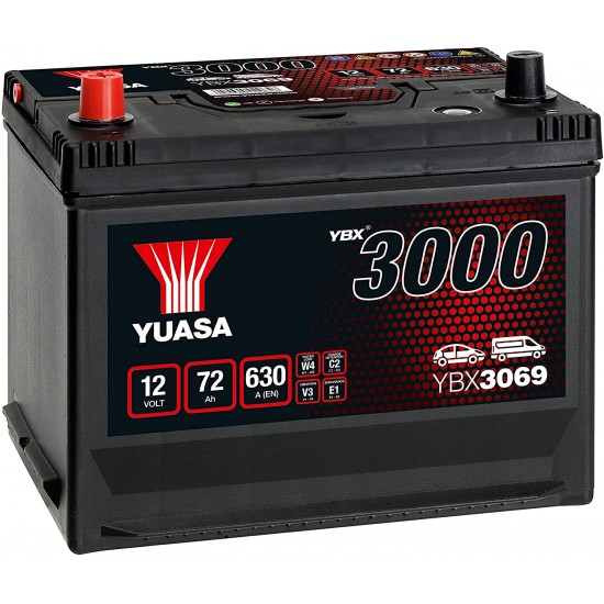 Baterie Auto Yuasa 72 Ah cu borne inverse (YBX3069)