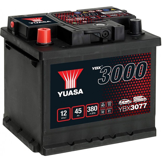 Baterie Auto Yuasa 45 Ah cu borne inverse (YBX3077)