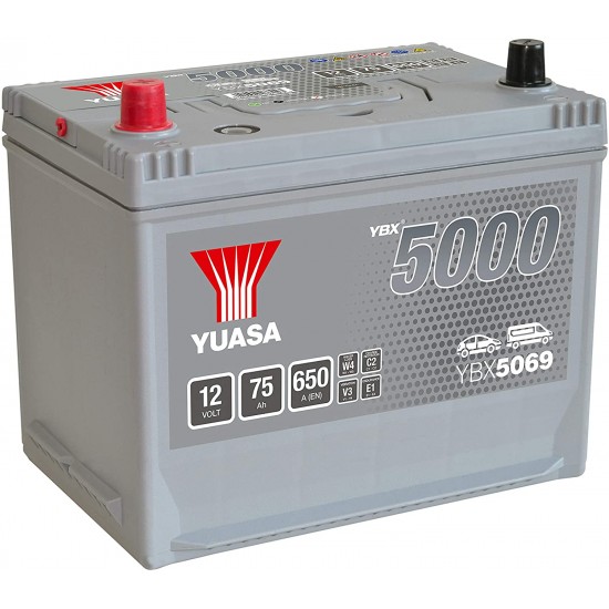 Baterie Auto Yuasa 75 Ah cu borne inverse (YBX5069)
