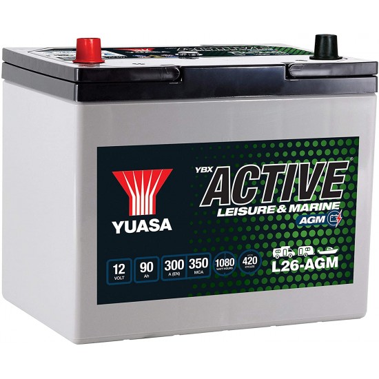 Baterie Hobby Yuasa YBX Active Leisure & Marine AGM 90 Ah (L26-AGM)