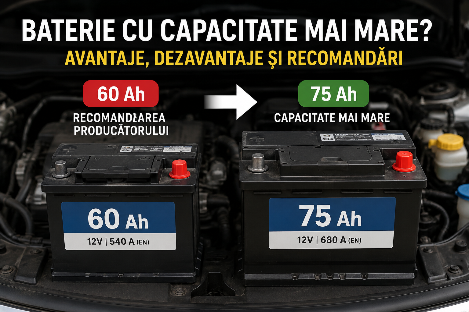 Se poate monta o baterie cu capacitate mai mare decât cea recomandată? Avantaje și riscuri